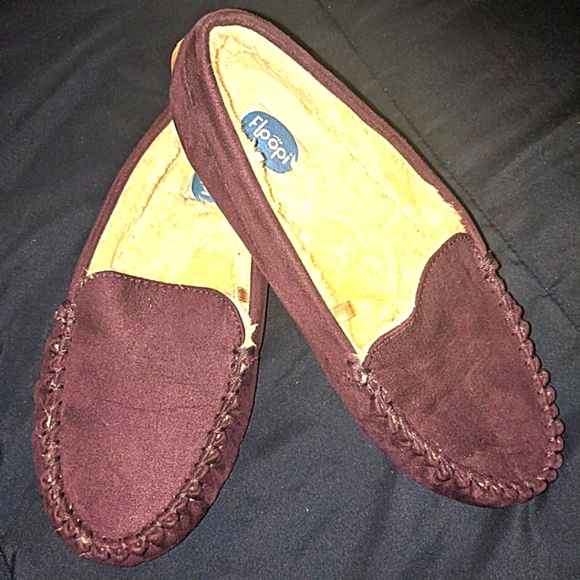 Floopi Women’s Lily Moccasin Faux Suede Slippers Purple Slippers Size 9 - Picture 9 of 9